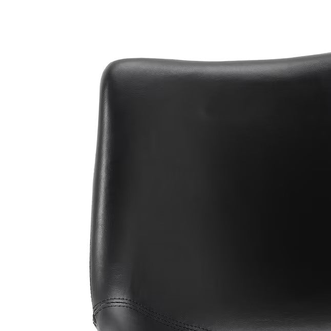 Set of 2 Black Counter height Saddle Seat Upholstered Composite Stool Back