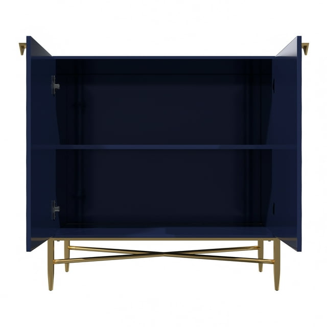 2-Door Freestanding Locker Storage Accent Cabinet Blue