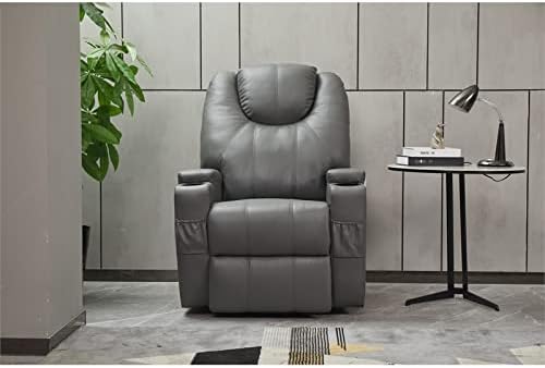Salle Faux Leather Power Lift Recliner Chair in Gray