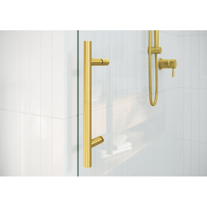 Gold Single Sliding Frameless Shower Door Handle Salvage & Co Indy