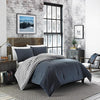 King Comforter Set, Reversible Cotton Bedding with Matching Shams, Pre-Washed for Added Softness (Kingston Charcoal, King)