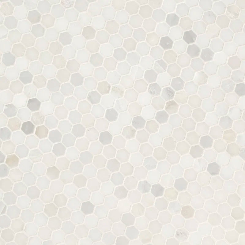 100 sq ft. Arabescato Carrara 12 in. x 12 in. Marble Honeycomb Mosaic Wall and Floor Tile, 10 boxes (final cut, no further discounts)