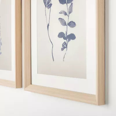 (Set of 2) Naive Floral Sketch Framed Wall Arts Blue
