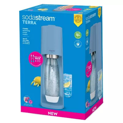 Terra Sparkling Water Maker with Extra CO2 Cylinder and Carbonating Bottle