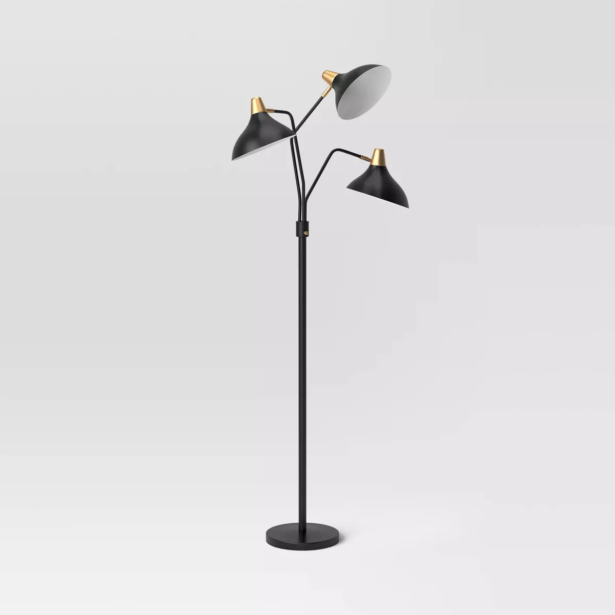 3-Head Floor Lamp Black – Salvage &amp; Co Indy