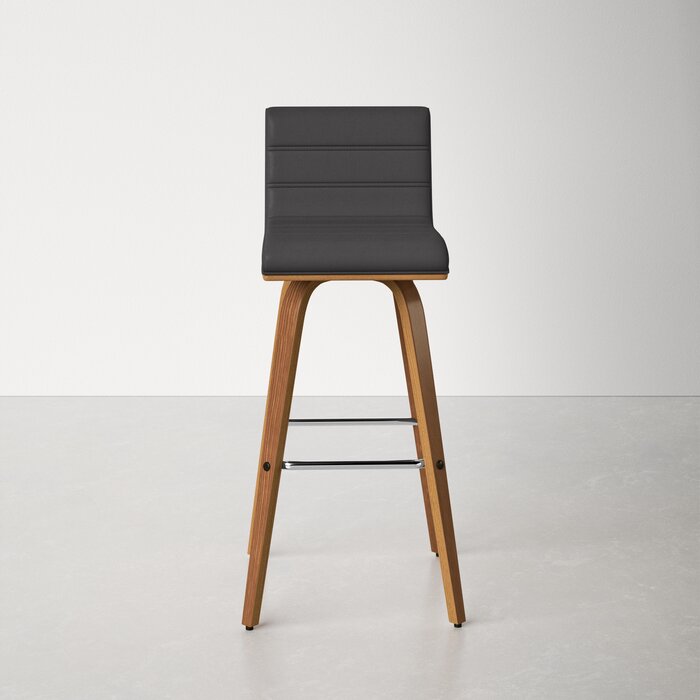 Walnut Hiram Swivel Counter Stool Salvage & Co Indy