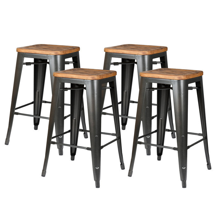 Irvington Solid Wood Bar & Counter Stool (Set of 4) Salvage & Co Indy