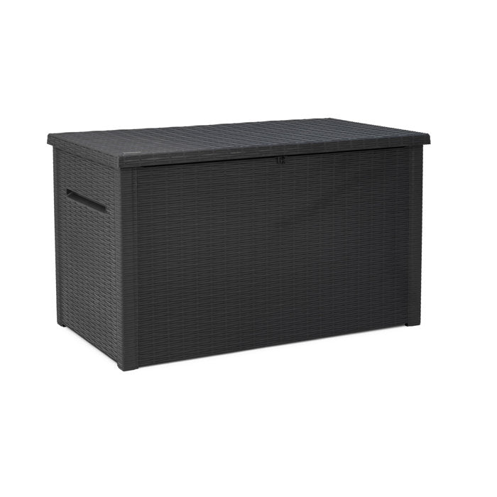 Java 230 Gallon XL Water Resistant Resin Lockable Deck Box Storage Pat