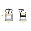 SET OF 2 Poly and Bark  Weave Chairs - Solid Wood Frame, Black