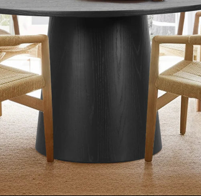 Solid Oak Wood Round Pedestal Dining Table Base – Salvage & Co Indy
