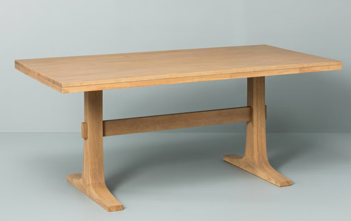 Pedestal Wood Dining Table SHOWROOM ITEM – Salvage & Co Indy