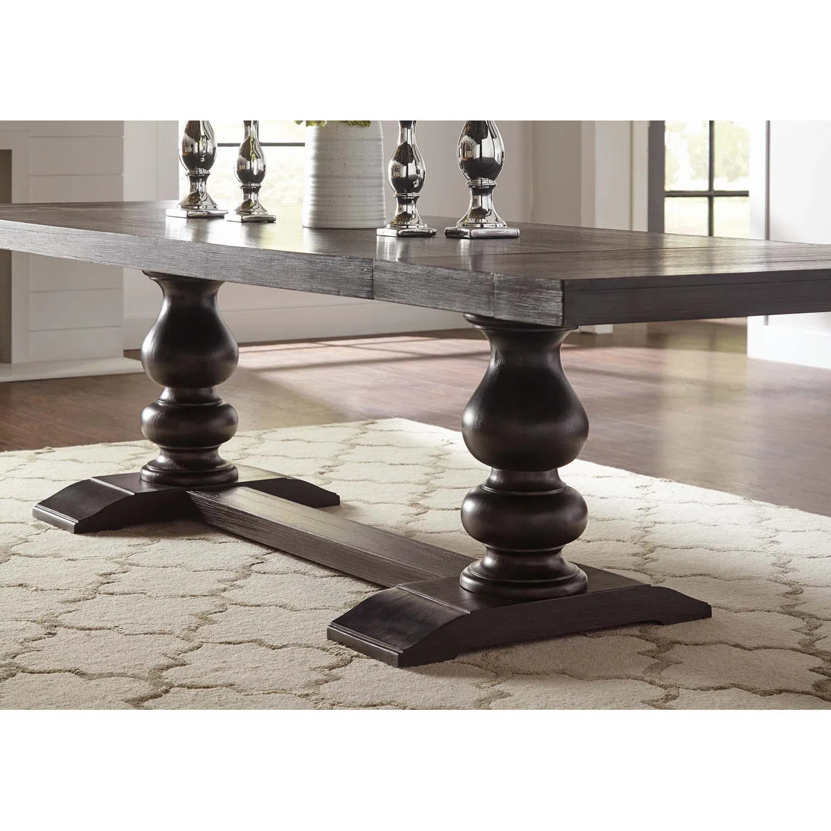 Stjohn Extendable Acacia Solid Wood Base Dining TABLE PEDESTAL ONLY ...