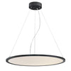 LED Matte Black Chandelier with White Acrylic Disc (final cut, no further discounts)
