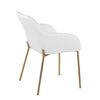 Daniella White Faux Leather and Gold Steel Arm Chair (Set of 2)