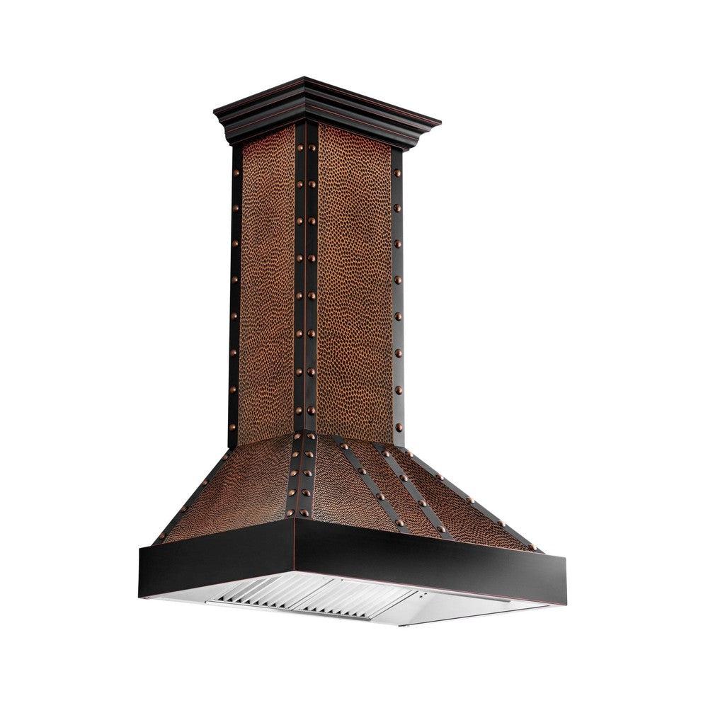 Ducted Vent Wall Mount Range Hood in Copper