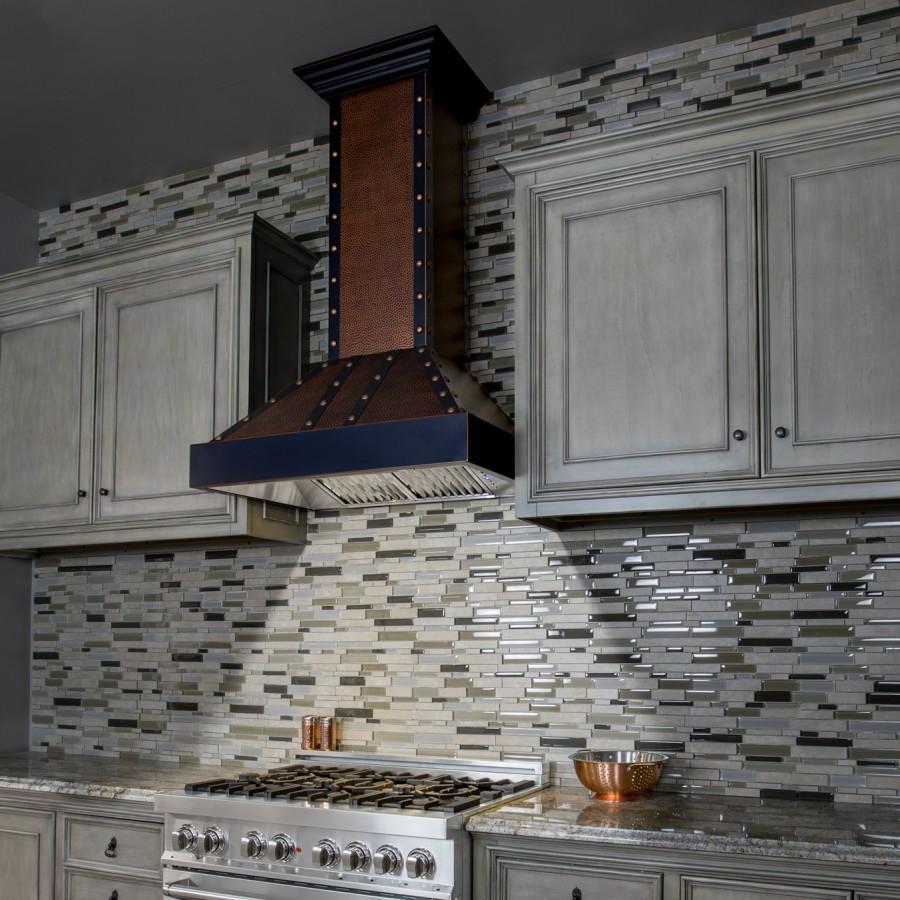 Ducted Vent Wall Mount Range Hood in Copper