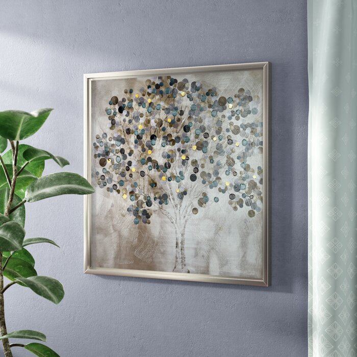 'A Teal Tree' Framed Painting Print LX5001
