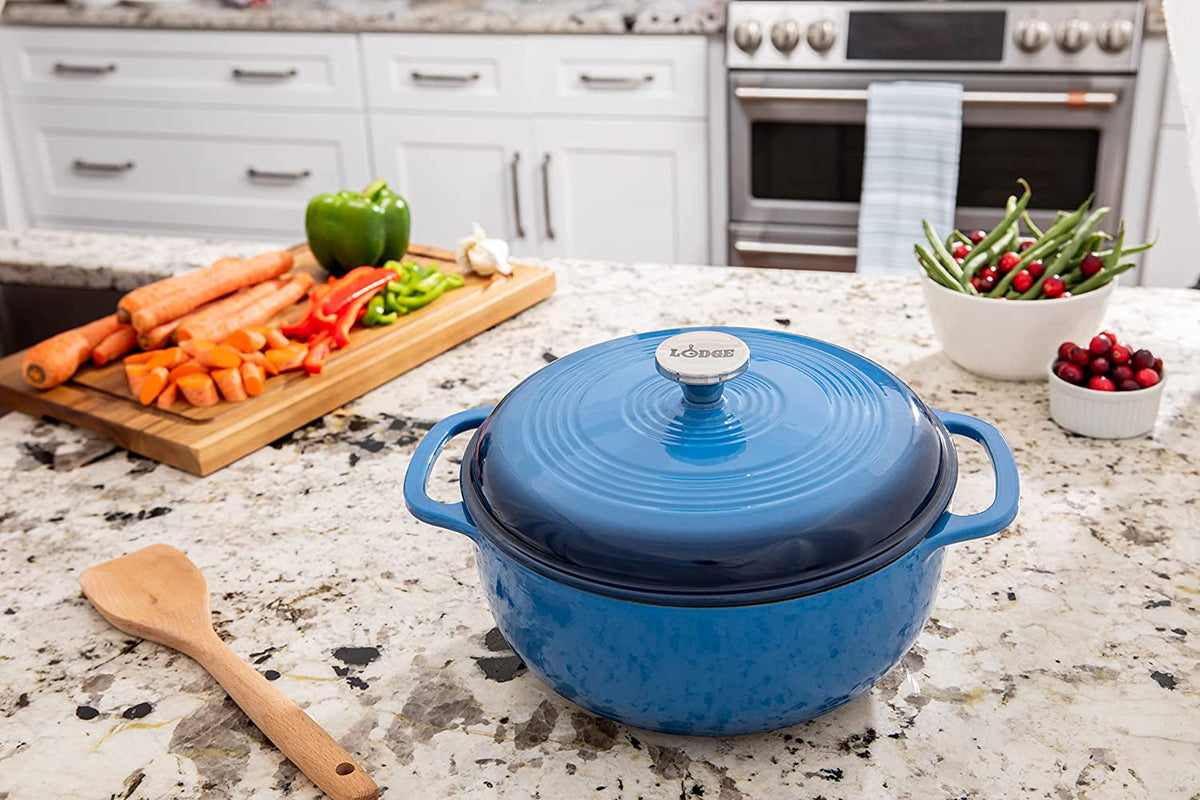 Lodge® 6 Quart Blue Enameled Cast Iron Dutch Oven