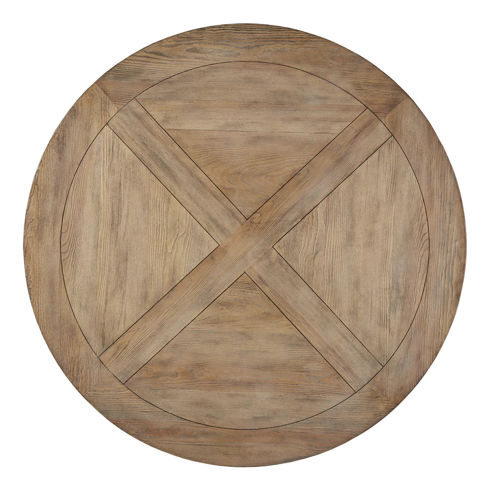 Benchwright Rustic X-base Round Pine Wood Coffee Table (top) – Salvage ...