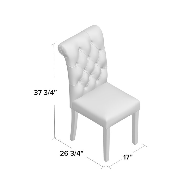 Scholl Roll Top Upholstered Dining Chairs Set of 2! 8346T