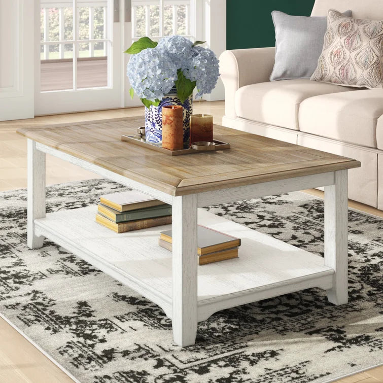 Chu Solid Wood Coffee Table with Storage Salvage & Co Indy
