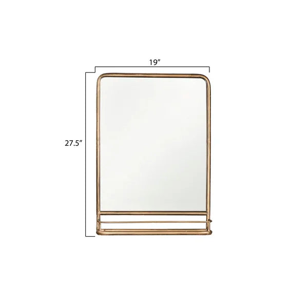 Brass/Gold Everlean Accent Mirror with Shelves Salvage & Co Indy