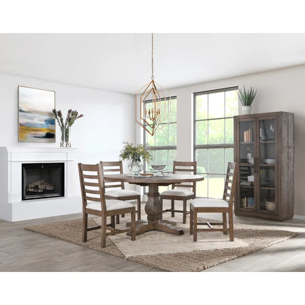 Kinston 55'' Pine Solid Wood Pedestal Dining Table – Salvage & Co Indy