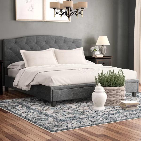 Krick Tufted Upholstered Low Profile Storage Platform Bed King