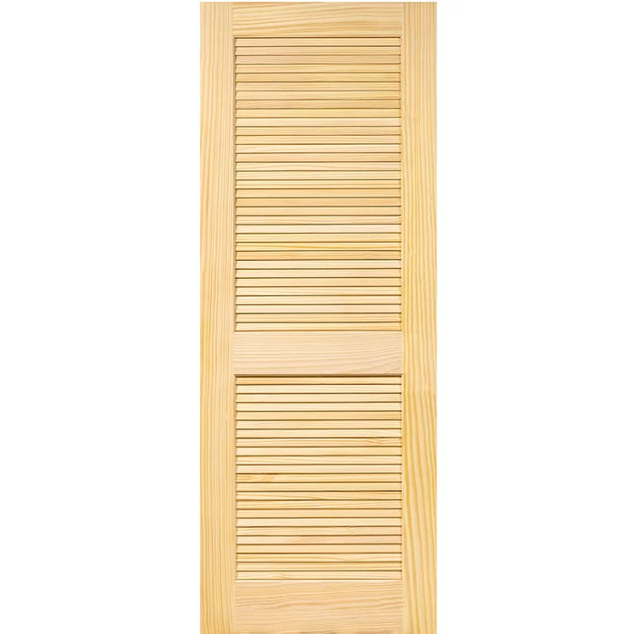 Louvered Solid Wood Unfinished Slab Standard Door, 30" x 80" Salvage