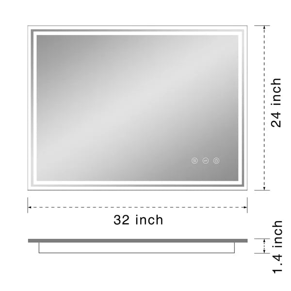 Modern & Contemporary Frameless Lighted Bathroom / Vanity Mirror