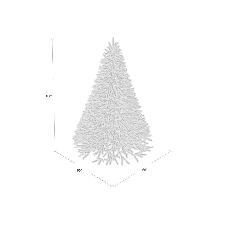 North Valley White Spruce Artificial 9' Christmas Tree with Clear/Whit