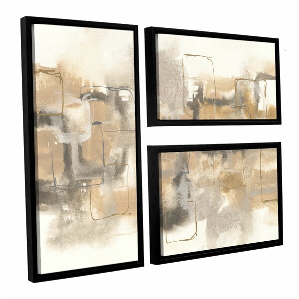 "Platnium Neutrals II" 3 Piece Framed Canvas - #8688T