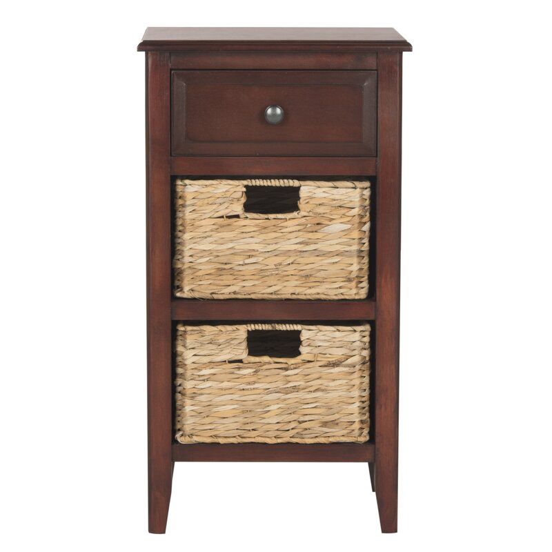 Santa cruz solid wood store 3 drawer end table