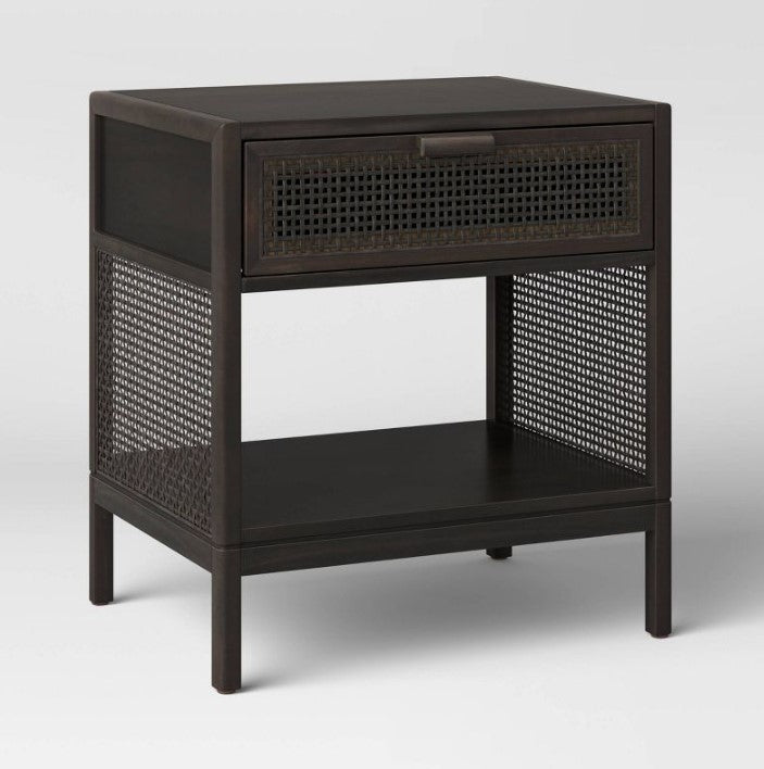 Minsmere Caned Accent Table with Drawer Salvage & Co Indy