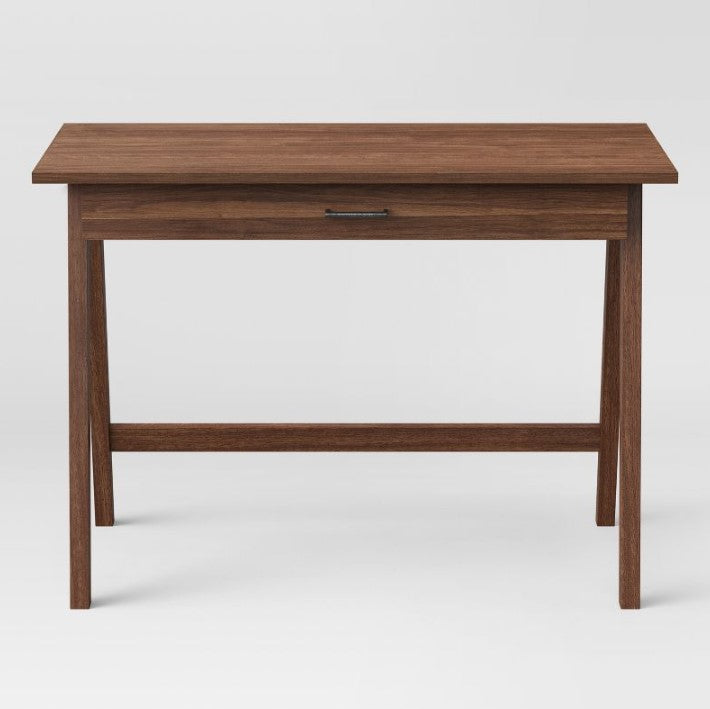 Paulo Wood Writing Desk with Drawer Salvage & Co Indy