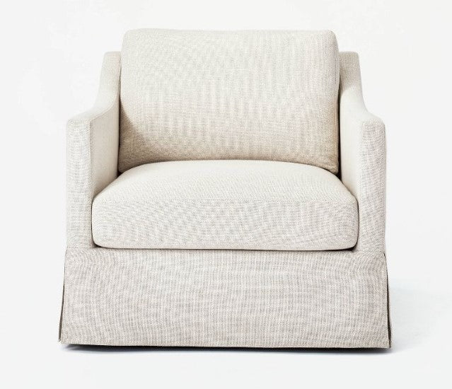 Vivian Park Upholstered Swivel Chair Cream Salvage & Co Indy