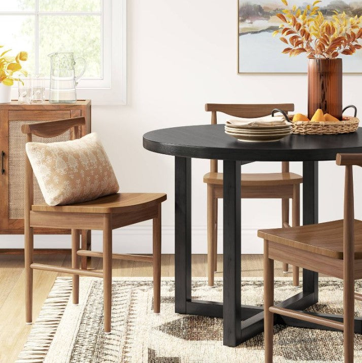 Keener All Wood Round Dining Table – Salvage & Co Indy