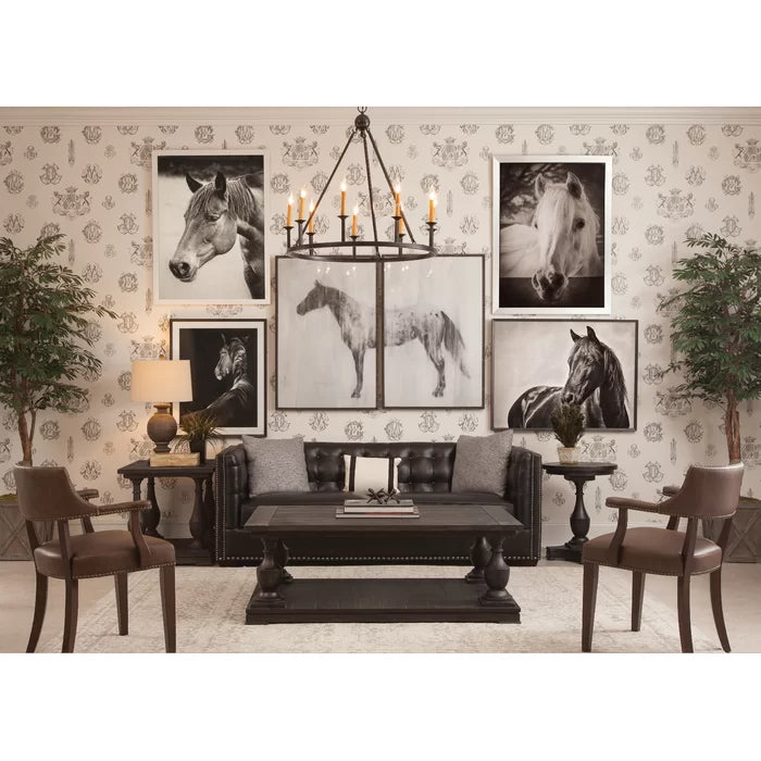 Coffee Bean Shameka Solid Wood Floor Shelf Coffee Table with Storage