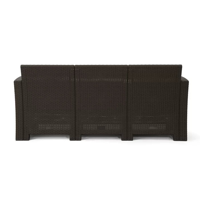 Yoselin 67.7'' Wide Outdoor Wicker Patio Sofa with Cushions