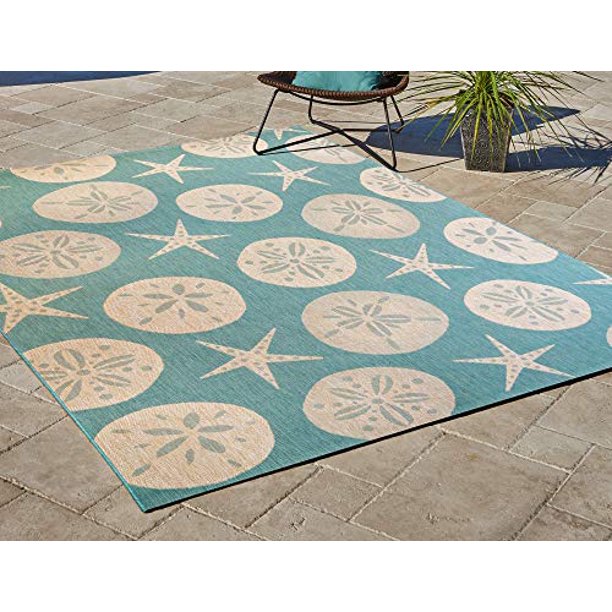 Gertmenian 21268 Nautical Tropical Outdoor Patio Rugs, 5x7 Standard, S