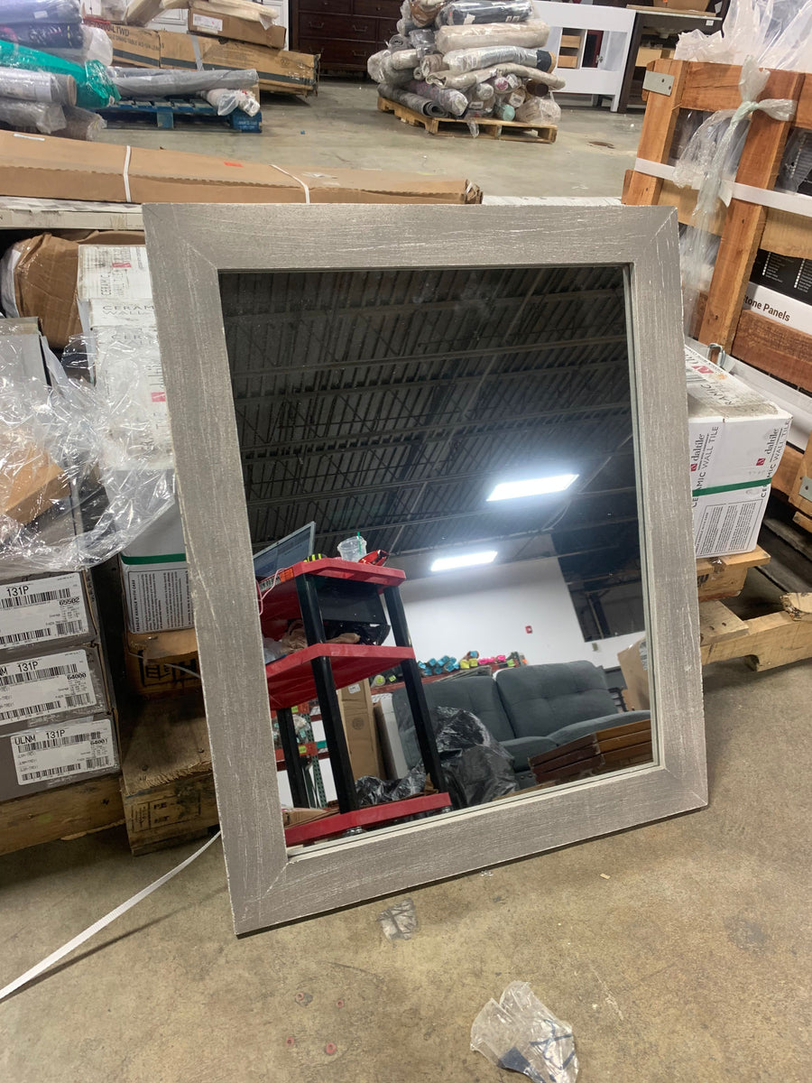 White Samara Farmhouse Vanity Mirror KBO345 Salvage & Co Indy