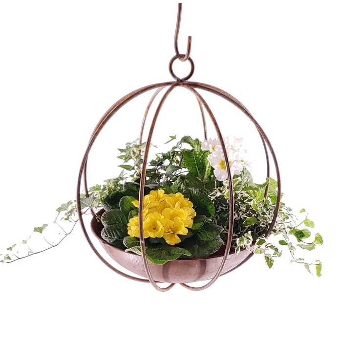 hanging globe planter Handmade Globe Rusted Metal Hanging Planter #SA1285 – Salvage & Co Indy