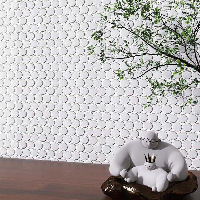 0.8" x 0.8" Porcelain Penny Round Mosaic Wall & Floor Tile
