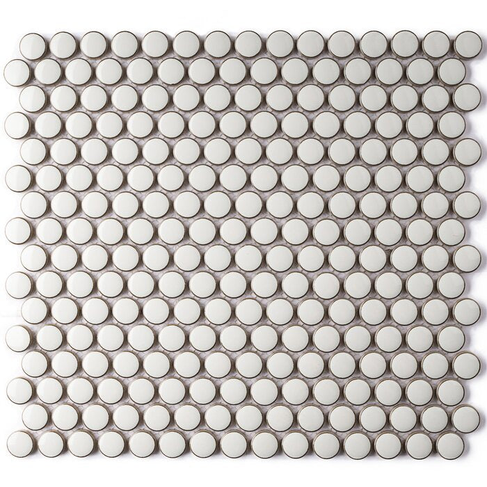 0.8" x 0.8" Porcelain Penny Round Mosaic Wall & Floor Tile