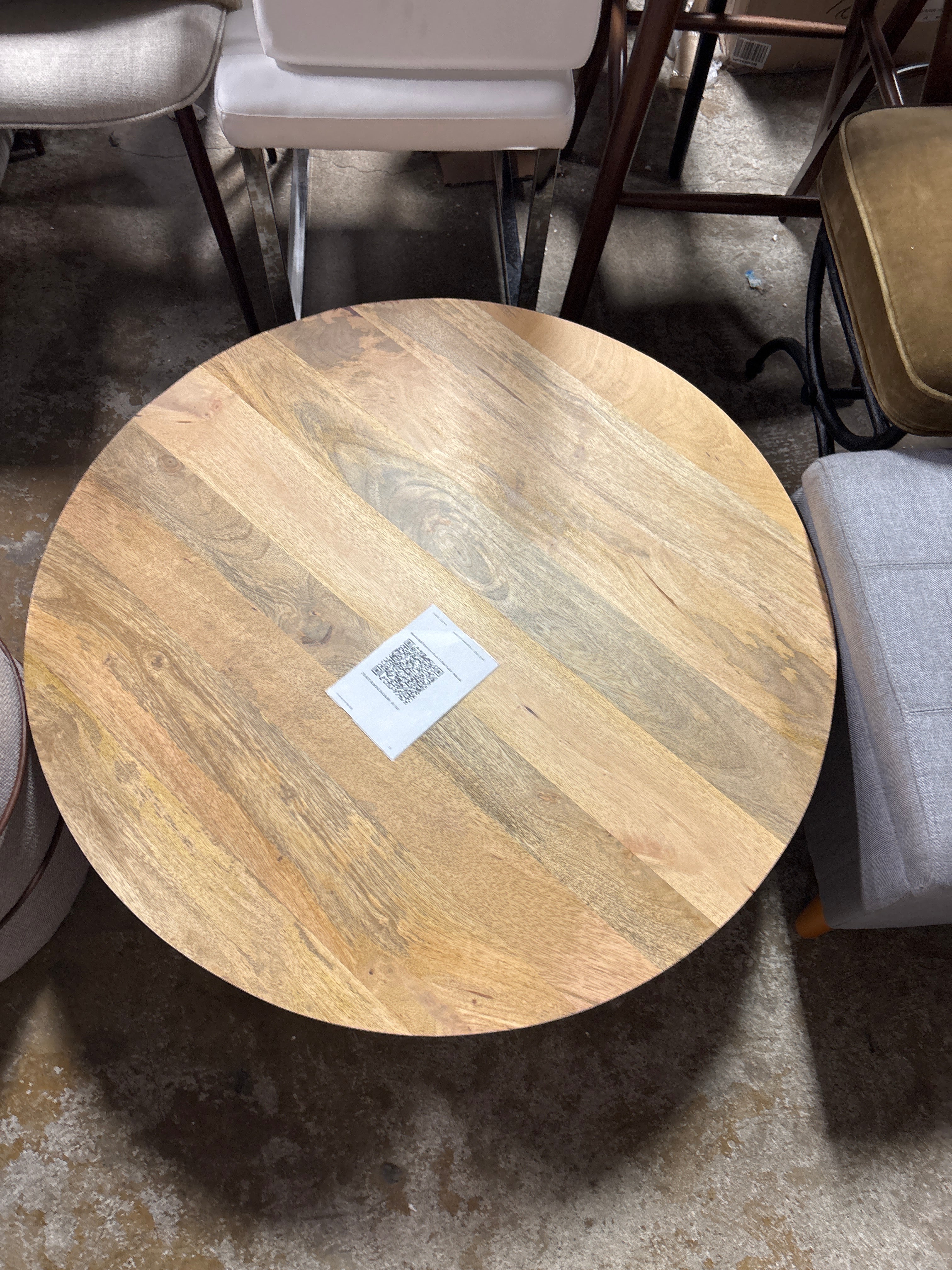 WyndenHall Keystone Drum Coffee Table - Natural SHOWROOM ITEM