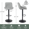 Swivel Bar Stools Set of 2 Adjustable Leather Counter Barstool, Gray - 2 BOXES