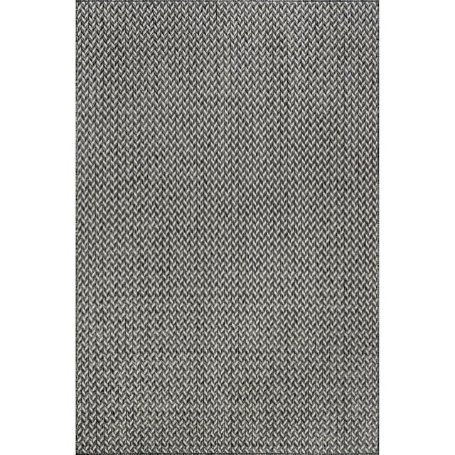 Camryn Herringbone Indoor/Outdoor Area Rug, 8' x 10', Camryn Light Grey