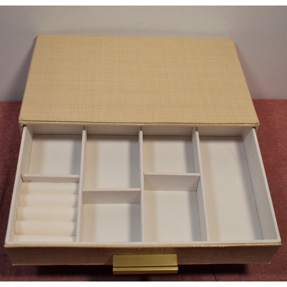 Two Drawer Woven Jewelry Organizer Cream, final cut