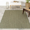 Camryn Herringbone Indoor/Outdoor Area Rug, 8' x 10', Green