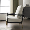 Modern Low Back White Upholstered Accent Armchair